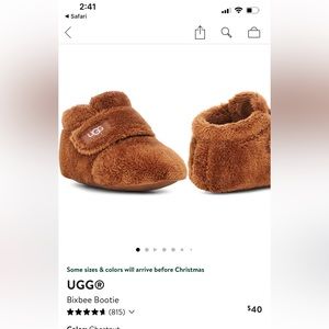 🐻 NEW UGG BIXBEE BABY BOOTIES CHESTNUT- 0/1